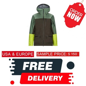 Chaqueta de Esquí para Hombre, Impermeable, de Nailon, con Cierre, Acolchada, Cortavientos, Transpirable, de Secado Rápido, con Capucha, para Exteriores, con Logotipo Personalizado, Servicio OEM - Product Image 4
