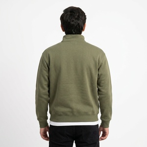 Sweat-shirt personnalisé pour homme à col montant zippé, en coton épais brossé, coupe classique, style streetwear contemporain - Product Image 2