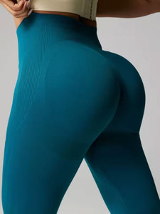 Women's Gym Seamed Breathable Knitted Yoga <b>Leggings</b> High Waist Stretchy Athletic Fitness Vintage - Product Image 3