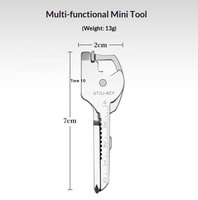 Mini couteau multifonctionnel 6-en-1, outil de survie et d'autodéfense, porte-clés, ouvre-bouteille, tournevis, couteau pliant, facile à transporter