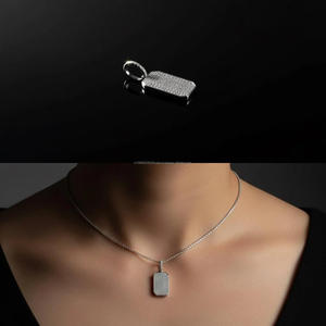 Pave Moissanite <b>Dog</b> Pendant 925 Sterling Silver Rhodium Plated Iced Round Cut Diamond Customizable Weight Unisex Hip Hop Jewelry - Product Image 3