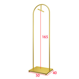 Portant à vêtements moderne en acier inoxydable doré, robuste, antirouille, avec roulettes mobiles, pour boutique et vente au détail (emballage carton) - Product Image 2