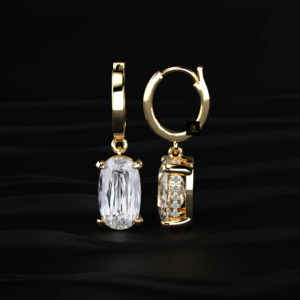 Bague élégante en diamant de laboratoire, taille coussin, taille ronde, certifiée IGI, couleur D à F, or jaune, or blanc, or rose, bijoux classiques Spa - Product Image 4