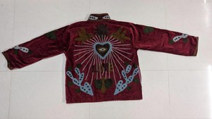 Veste courte en velours luxueux et doux, style bohème, broderie Suzani, motif cactus et oiseaux, manteau d'hiver tendance - Product Image 5
