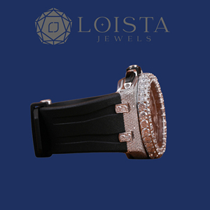 LOISTA นาฬิกาโครโนกราฟเพชรหรูหราสำหรับผู้ชาย ตัวเรือนสแตนเลส สายยาง ระบบควอตซ์แบบแอนะล็อก หน้าปัดรูปหลายเหลี่ยมขนาด 43 มม. - Product Image 4