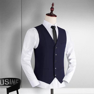 Custom <b>Men's</b> Formal <b>Suit</b> <b>Vest</b> Multi-Pocket Waterproof Anti-UV Worsted Fabric Plaid V-Neck OEM/ODM Wholesale - Product Image 4
