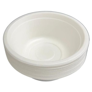 New Latest Design 24oz Leak-Proof Sugarcane Fiber <b>Disposable</b> Party Diamond Shapes <b>Bowls</b> with Lid Unbleached Snacks Soup Dishes - Product Image 1