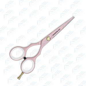 Fancy Light Pink Barber Hair Cutting Scissors Professional Beauty Salon Shears with <b>Removable</b> Finger Rest Stylish and Sharp - Product Image 2