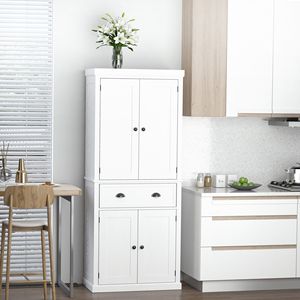 Armadio dispensa da cucina bianco autoportante da 72 pollici con ripiani per lo stoccaggio - Product Image 2