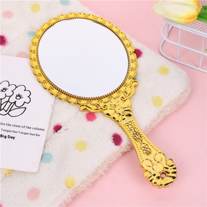 กระจกแต่งหน้าพับได้สองด้านแบบยุโรปย้อนยุค ดีไซน์เคลือบเงาพร้อมไฟในตัว ใช้ได้ทั้งแบบมือถือและตั้งโต๊ะ - Product Image 6