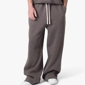 Pantalones cargo de invierno de peso medio con lavado oscuro, diseño personalizado, cintura alta-mediana, de algodón, con pliegues, para hombre, recién llegados - Product Image 1