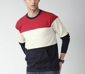 เสื้อสเวตเชิ้ตคอกลมผู้ชาย แขนยาว ทรงปกติ ลายบล็อกสี  ผ้าถัก สวมใส่สบายๆ สำหรับฤดูใบไม้ร่วง - Product Image 3