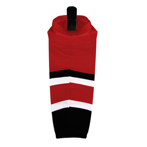 Red Black White Striped <b>Knee</b> <b>High</b> Hockey <b>Socks</b> Breathable Knitted for Adults Winter Sports <b>Socks</b> - Product Image 2