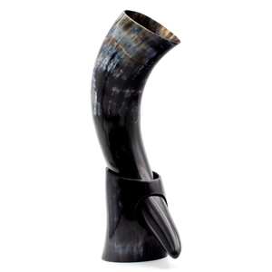 Cuerno Vikingo para Beber de Alta Calidad y Duradero con Soporte, Tallado con Motivos de Animales/Amor, Artesanía Natural para Decoración de Bodas y Hogar - Product Image 6