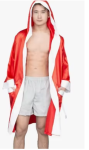 PROFIT SPORTS Bata de Boxeo Roja con Capucha y Ribete Blanco, Ropa Deportiva Transpirable de Poliéster, Cómoda para Todas las Estaciones, Personalizable, Premium, para Hombre - Product Image 5