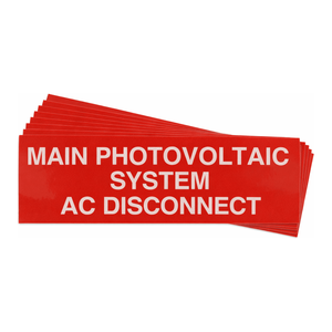Étiquettes d'avertissement autocollantes en PVC Brady pour les disjoncteurs principaux solaires et AC - Product Image 2
