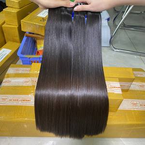 100% Cheveux Humains Vierges Bruts Grand Stock Super Double Dessiné Os Droite Trame Cheveux Couleur Naturelle avec Alignement des Cuticules - Product Image 4