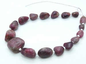 Pink Tourmaline Tumble Nugget-Smooth Polished-8Inches 8X5To16X12MM Approx-For Jewelry Making-Natural <b>Stone</b> - Product Image 2