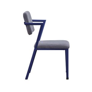 Sedia da Ufficio Industriale in Tessuto Grigio con Finitura Blu - Product Image 5