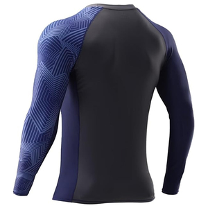 Wholesale Men Long Sleeve Rash Guard <b>Compression</b> <b>Shirt</b> Graphic Print UV Protection Custom Logo OEM - Product Image 4