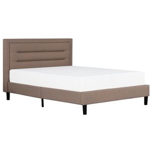 Base de Cama Tapizada Moderna de Tamaño Completo para Dormitorio, Cabecero Clásico Acolchado Marrón, Cama de Plataforma Contemporánea - Product Image 2