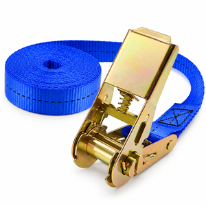 Sangle de cargaison à cliquet en polyester 25 mm 250 kg, robuste, pour le maintien de charge de camion et le transport de marchandises, service d'usine OEM - Product Image 1