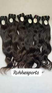 Extensiones de Cabello Humano Virgen Indio RVHHE Sedoso y Liso con Ondas Suaves para Máquina de Encaje de Doble Trama - Product Image 1