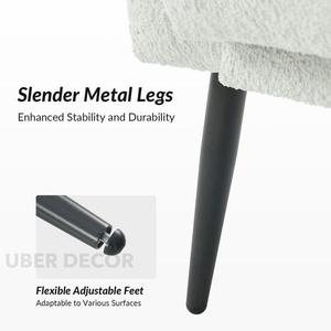 Fauteuil moderne Mirena à base large avec accoudoirs en boucle à dossier incurvé Pieds en métal pour le salon - Product Image 3