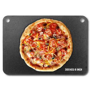 Pietra Refrattaria Pretrattata in Acciaio al Carbonio per Pizza 50x35x1 cm, 20X Più Conducente, Piastra in Acciaio per Forno Pizza 35 cm - Product Image 5