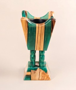Quemador de incienso Mabkhara Bakhoor de diseño, quemador de incienso árabe Oud, madera de resina verde, estilo artístico de Dubái, decoración de lujo para el hogar, Ramadán, Eid G - Product Image 1