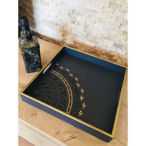 Plateau de service imprimé en MDF moderne et luxueux, 51 designs, plateau de service de qualité supérieure pour aliments et boissons avec des plateaux décoratifs élégants - Product Image 1