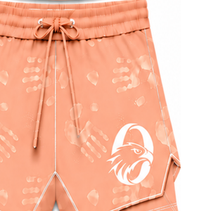 Peach <b>White</b> <b>Swim</b> <b>Shorts</b> Lightweight Quick Dry Breathable Drawstring Waist Training Performance Athletic Swimming - Product Image 4