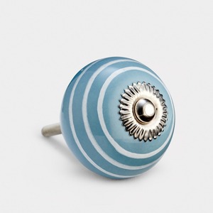 <b>Knob</b> ceramic Ceramic Cabinet <b>Knob</b> Round <b>White</b> with Blue Dots Handcrafted Kitchen <b>Door</b> - Product Image 4