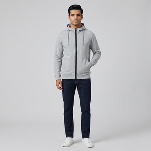 Factory Direct Best Quality Zip-up Hoodies for Men Customized 100% Cotton Winter Plain Dyed basics cotton blended Zip up Hoodie - Product Image 4