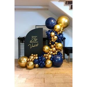 Kit Arco di Palloncini Blu Navy 119 Pezzi, Palloncini Cromati Oro per Decorazioni Matrimonio, Laurea, Compleanno - Product Image 2