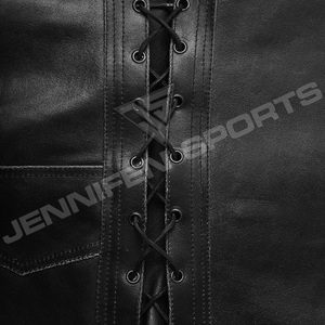 Chaleco de Motocicleta de Cuero Genuino Hecho a Mano con Cierre de Cremallera, Transpirable, para Invierno, Diseño Clásico y Resistente - Product Image 3