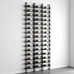 ชั้นวางไวน์ติดผนังแบบโมเดิร์นสีดำ  รักษ์โลก  จุได้ 15 ขวด ขายส่งอินเดีย - Product Image 2