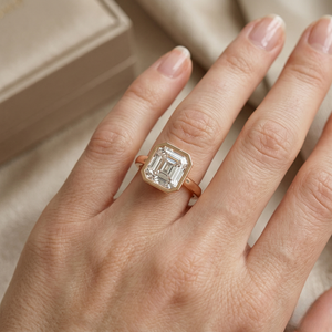 <b>Emerald</b> Cut Moissanite Solitaire Signet Engagement Wedding <b>Ring</b> Band Prong Setting Rhodium Plated 925 <b>Silver</b> Fine Jewelry - Product Image 6