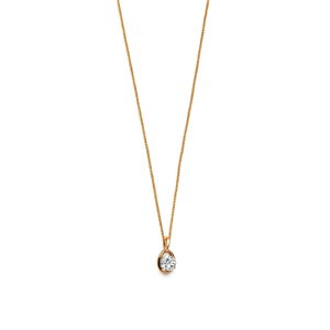 Collana Minimalista in Acciaio Inossidabile con Ciondolo Diamantato Tono Oro per Uso Quotidiano Femminile - Product Image 2