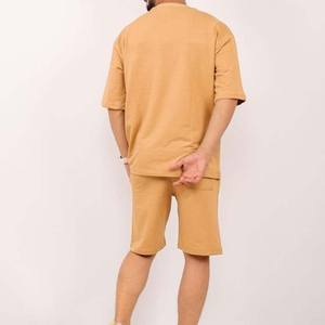 Conjuntos Casuales de Verano de Dos Piezas Personalizados de Alta Calidad para Hombre, Camiseta y Pantalones Cortos de Lona Transpirable, Color Sólido, Venta al Por Mayor - Product Image 2