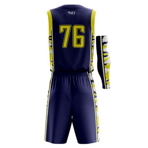 Uniforme de baloncesto personalizado de nuevo estilo hecho en 100% poliéster, uniforme de baloncesto hecho en Pakistán. - Product Image 3