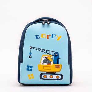 Cartoon cute children’s <b>backpack</b> neoprene kids bag soft air permeable crane printing - Product Image 1