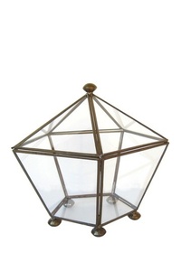 Geometric Glass Jewelry Box With Gold Frame Storage Organizer For <b>Small</b> Accessories - Product Image 5