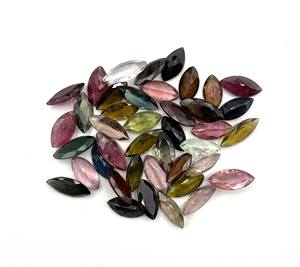 Lot de pierres précieuses en tourmaline multicolores naturelles, taille marquise, 6*12 MM, 5 CT, pour la fabrication de bijoux, certificat IGI - Product Image 4