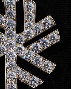Snowflake Moissanite Pendant Necklace Round Brilliant Cut Rhodium Plated Gold Color Luxury Gift Jewelry - Product Image 4