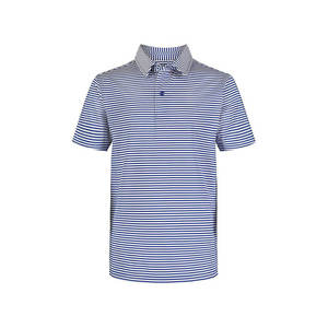 Polo de Manga Corta a Rayas Azul Claro para Hombre, Corte Regular, Informal, Tejido Popelina, Diseño con Botones - Product Image 4