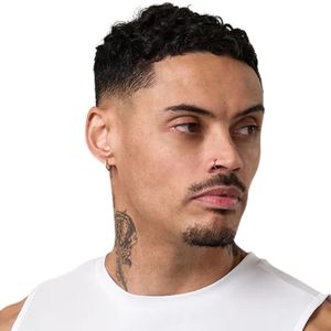 <b>Mens</b> <b>White</b> Sleeveless Athletic Gym Tank Top Knitted Sporty 100% Cotton Quick Dry Workout Sportswear Activewear - Product Image 4