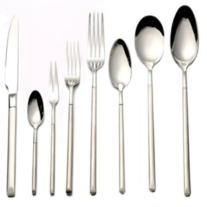 Juego de Cubiertos Desechables de Acero Inoxidable Plateado de Diseño Moderno Único Hecho a Mano de la Mejor Calidad, Cuchara de Restaurante para Bodas - Product Image 1