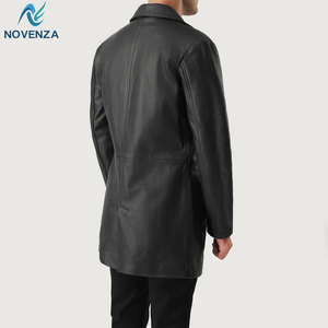 Abrigo de Invierno Reversible de Cuero Genuino para Hombre, Estilo Clásico con Forro Cálido, Cuello Clásico, Estilo Casual, Formal y de Negocios - Product Image 2