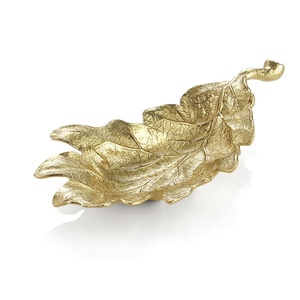 Platos y cuencos de hojas de Metal dorado, vajilla de servicio de diseño para el hogar y el Hotel, artículos de comedor, bandejas, cuencos y platos - Product Image 3